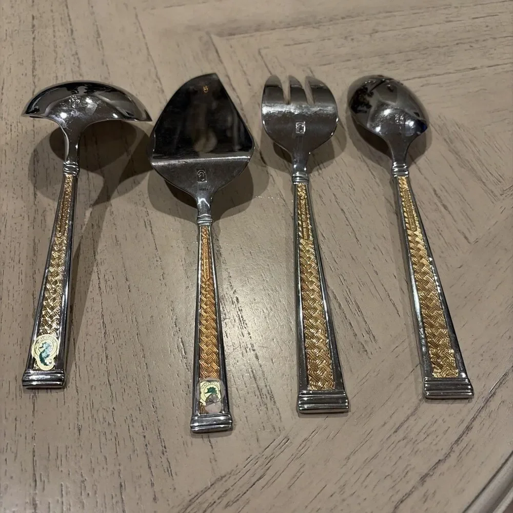 KELLS GOLD by Waterford Stainless 4 Piece M/M Set - made In Korea - Picture 6 of 6
